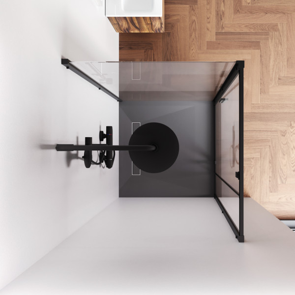 Душевой уголок AM.PM Gem 90x90x195 стекло прозрачное, профиль черный матовый (W90G-404-9090-BT)