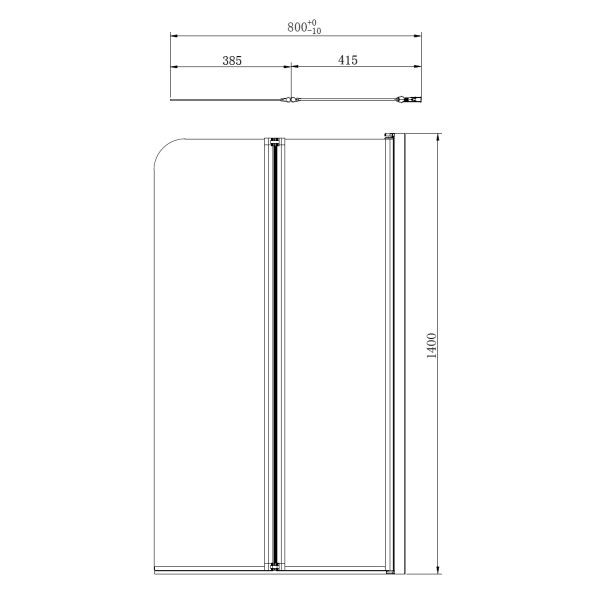Душевая шторка для ванны Azario Boston 80x140 стекло прозрачное, профиль хром (AZ-141 80 (41,5+38,5)*140)