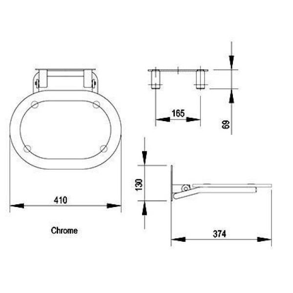 Сиденье для душа Ravak Chrome (B8F0000028) Сиденье для душа Ravak Chrome (B8F0000028)