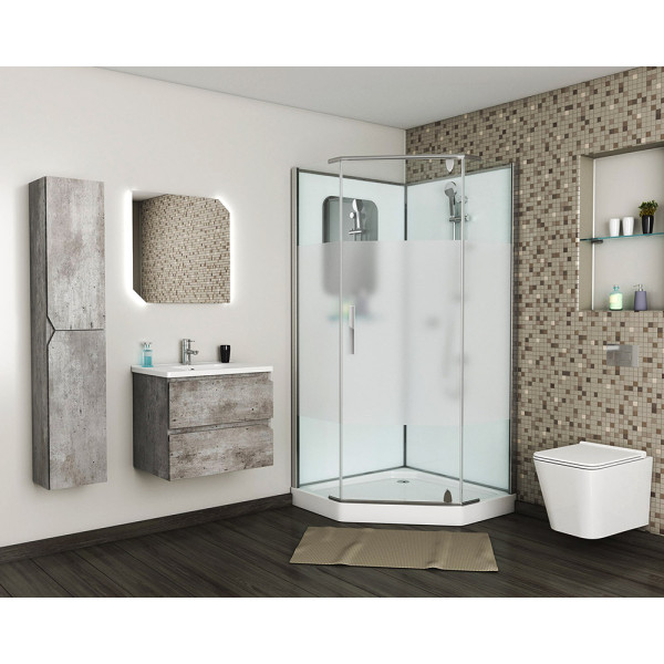 Душевая кабина Grossman 90x90 стекло матовое, профиль хром (GR-171D) Душевая кабина Grossman 90x90 стекло матовое, профиль хром (GR-171D)