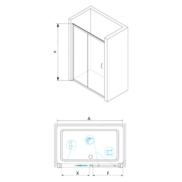Душевая дверь RGW Walk In PA-016 170x195 стекло матовое, профиль хром (350801617-21)