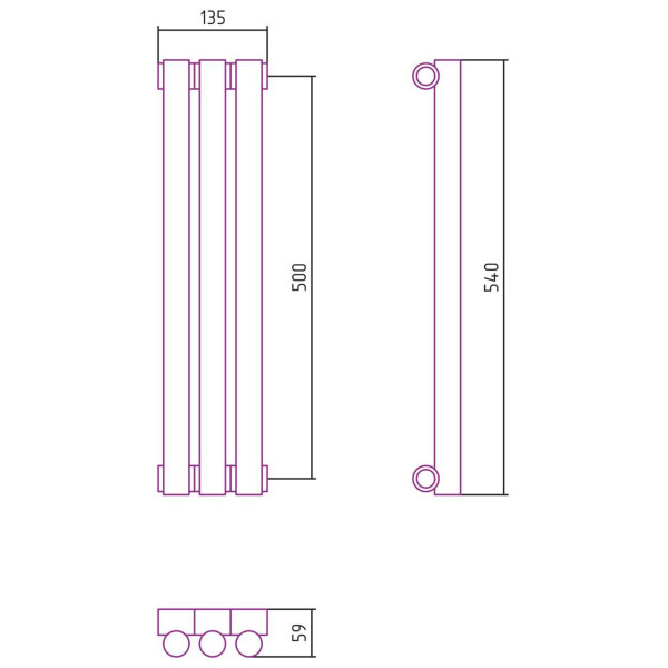 Дизайн-радиатор Сунержа Эстет-1 500*135 3 секции хром (00-0301-5003) Дизайн-радиатор Сунержа Эстет-1 500*135 3 секции хром (00-0301-5003)