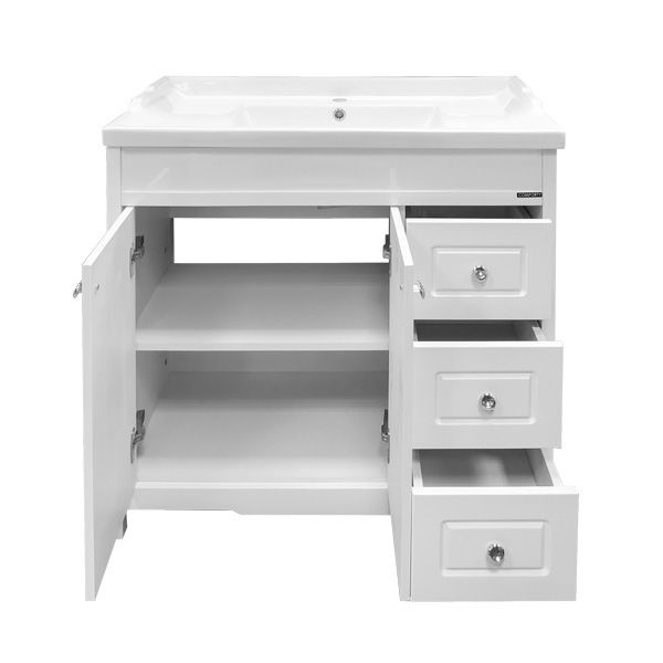 Тумба подвесная с раковиной Comforty Тбилиси 900x468x910 белый глянцевый (00003132630)