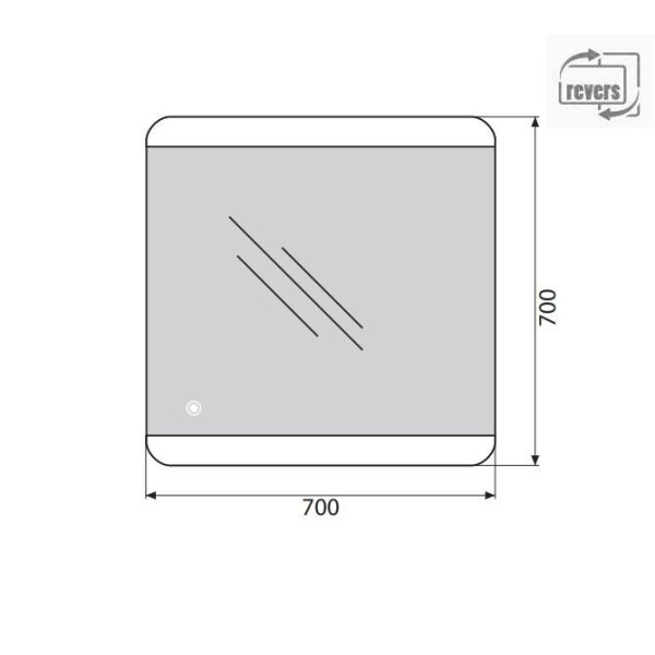 Зеркало с подсветкой BelBagno SPC-CEZ 70x70 (SPC-CEZ-700-700-LED-TCH)