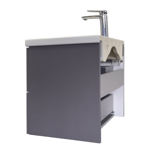 Тумба подвесная Comforty Лима 600x500x450 антрацит матовый с раковиной (00-00019176) Тумба подвесная Comforty Лима 600x500x450 антрацит матовый с раковиной (00-00019176)