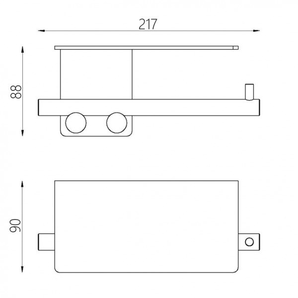 Бумагодержатель с полкой Abber Osten 316 оружейная сталь брашированная (AA1830BGG)