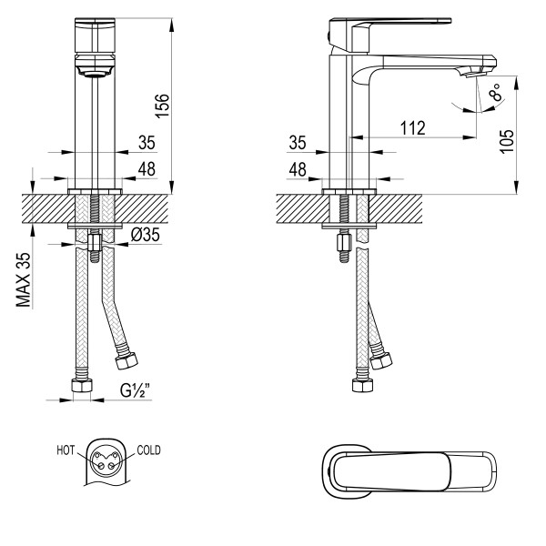 Смеситель для раковины Lemark хром (LMF-1012B-C)
