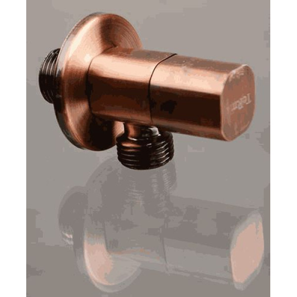Кран угловой 1/2"*1/2" НН TeRma (керамический затвор, ручка квадратная, Red bronze) (33637) Кран угловой 1/2"*1/2" НН TeRma (керамический затвор, ручка квадратная, Red bronze) (33637)