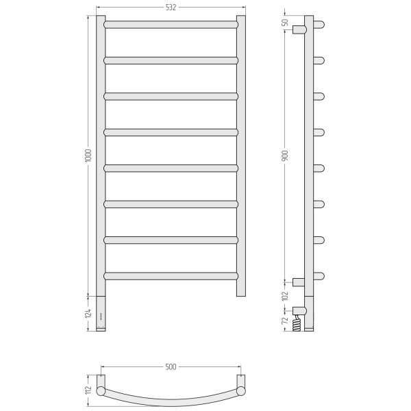 Полотенцесушитель электрический Сунержа Галант 3.1 1000x500 провод слева матовый чёрный (31-6000-1050) Полотенцесушитель электрический Сунержа Галант 3.1 1000x500 провод слева матовый чёрный (31-6000-1050)