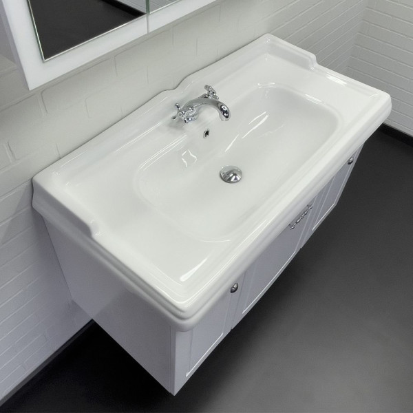 Тумба подвесная Comforty Павия 1015x600x490 белый глянцевый с раковиной (00-00001524) Тумба подвесная Comforty Павия 1015x600x490 белый глянцевый с раковиной (00-00001524)