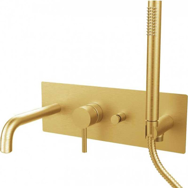 Смеситель для ванны и душа Paffoni Light термостатический, золотой (LIG001HGSP)