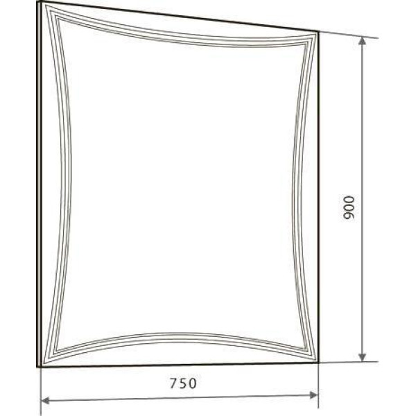 Зеркало Marka One Brio 750*70*900 белое (У26295)