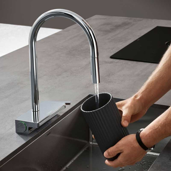 Смеситель для кухни Hansgrohe Aquno Select 170 M81 с вытяжным душем хром (73831000) Смеситель для кухни Hansgrohe Aquno Select 170 M81 с вытяжным душем хром (73831000)