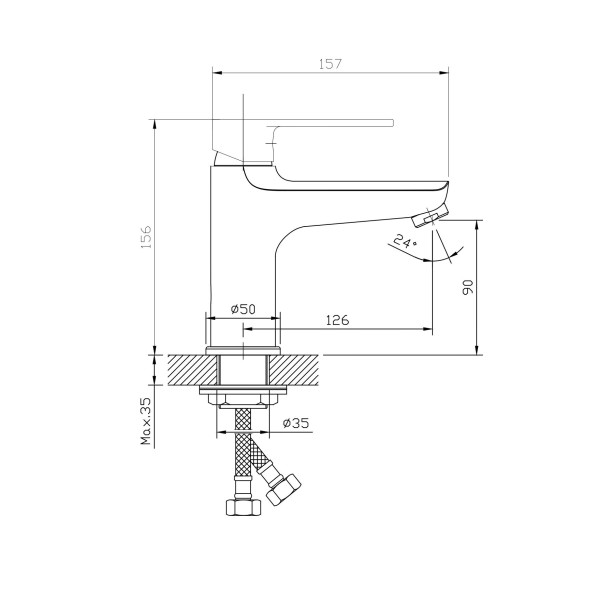 Смеситель для раковины Esko Белград хром (BD 26)