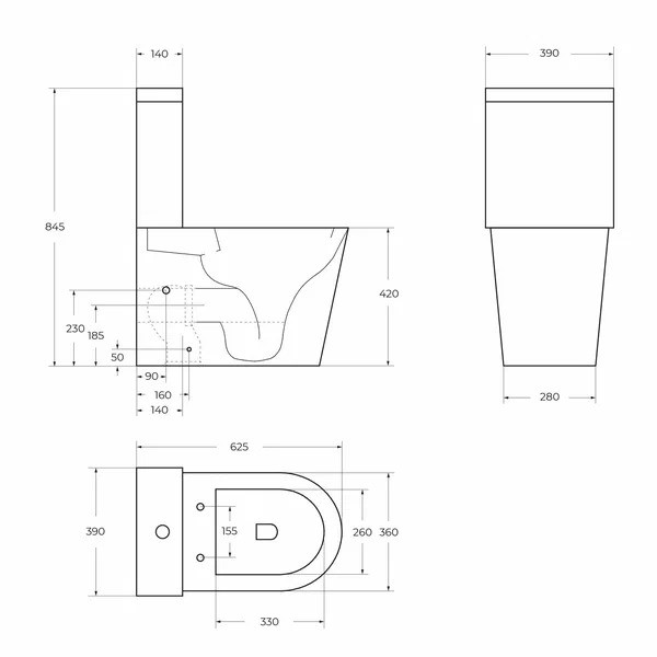Унитаз-компакт BelBagno Flay-R безободковый (BB2149CP-TOR/BB2149T/BB870SC)