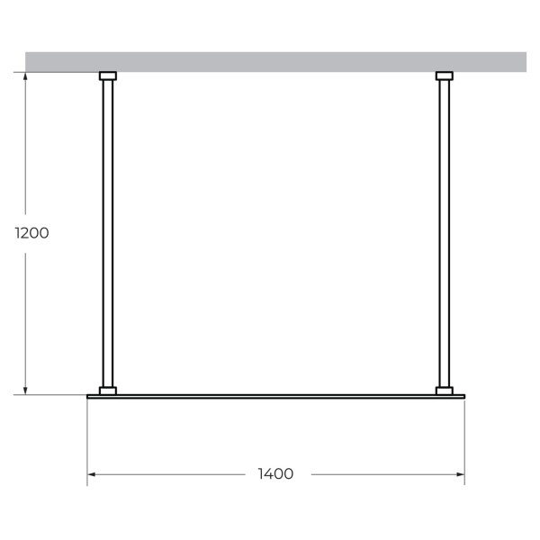 Душевая перегородка Cezares Liberta 140x195 стекло прозрачное, профиль черный (LIBERTA-L-2-140-120-C-NERO)