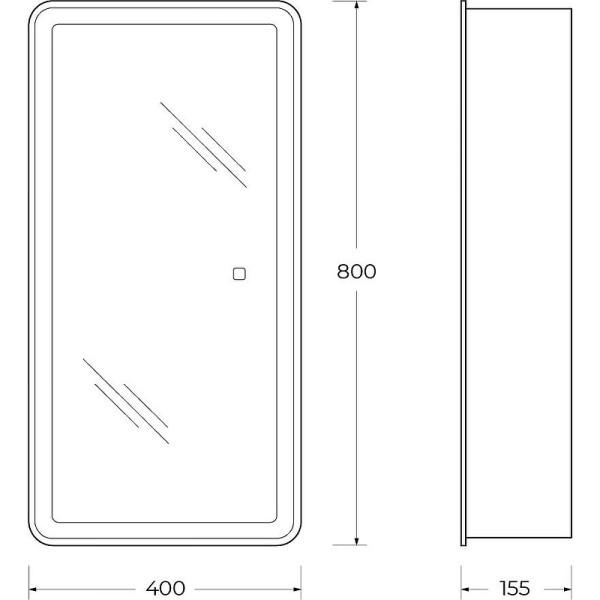 Шкаф зеркальный BelBagno Marino 40x80 (SPC-MAR-40/80-1A-LED-TCH)