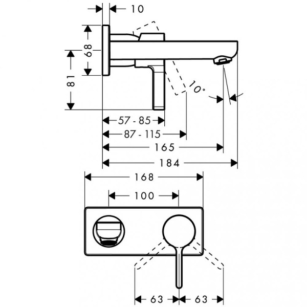 Смеситель для раковины Hansgrohe Metris S хром (31162000)