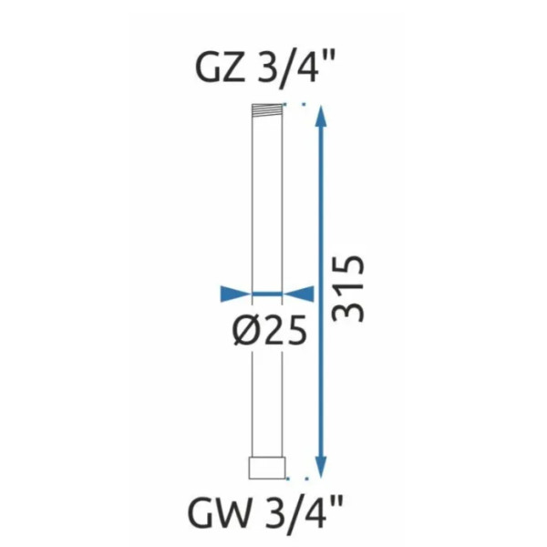 Удлинитель душевой стойки Rea 30 см Gold (Tom, Soul, Aldi, Bliss, Santos, Roger, Lungo с термостатом, Luis, Vigo) (REA-K7702)