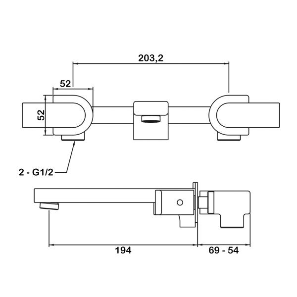 Смеситель для раковины встраиваемый Swedbe Platta хром (5503)