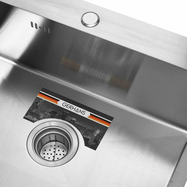 Мойка для кухни врезная Gerhans 60x50x22 нерж. сталь 3 мм, сифон (K36050)