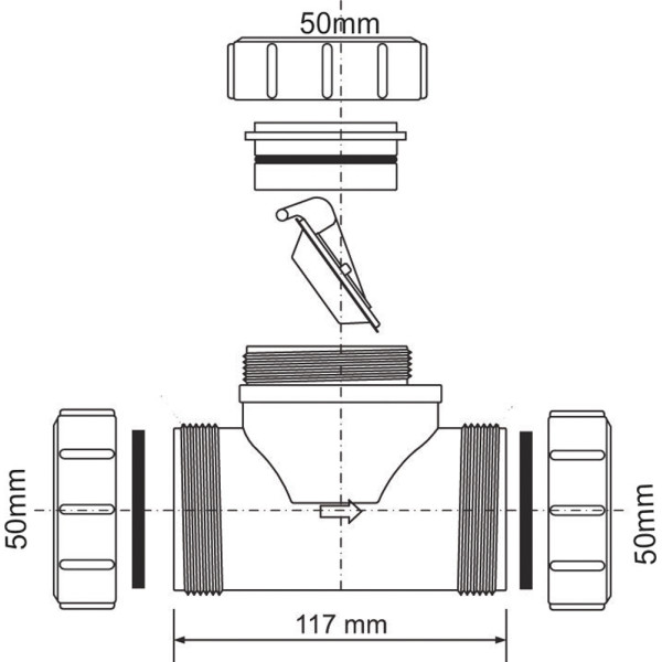 Клапан обратный McAlpine 50 мм (Z2850-NRV)