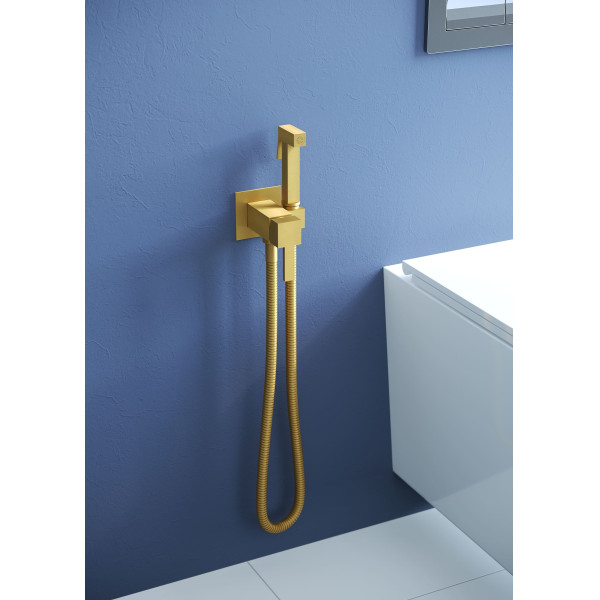 Смеситель с гигиеническим душем RGW Shower Panels золотой Brush (581408212-06)