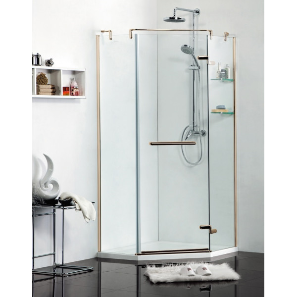 Душевой уголок Azario Montreal 100x100x200 стекло прозрачное, профиль Золото глянцевое (AZ-NWG3231 100 R GOLD)