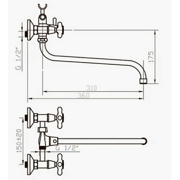 Смеситель для ванны и душа Dlin хром (D140810)