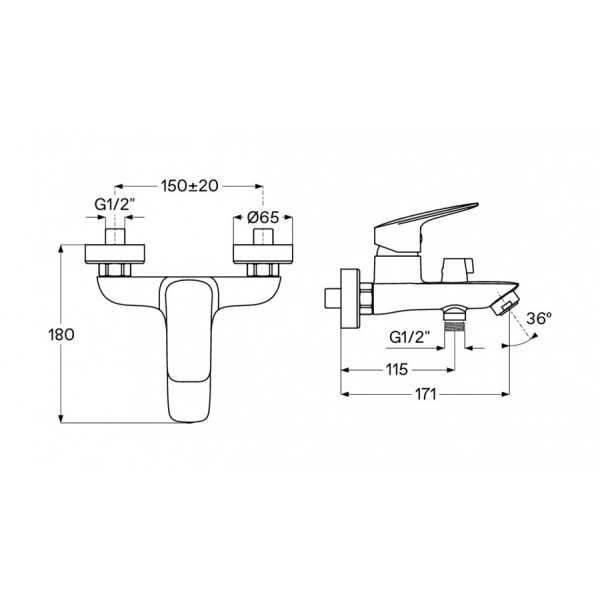 Смеситель для ванны и душа Santek Таос хром с душевым гарнитуром (WH5A1009C001) Смеситель для ванны и душа Santek Таос хром с душевым гарнитуром (WH5A1009C001)