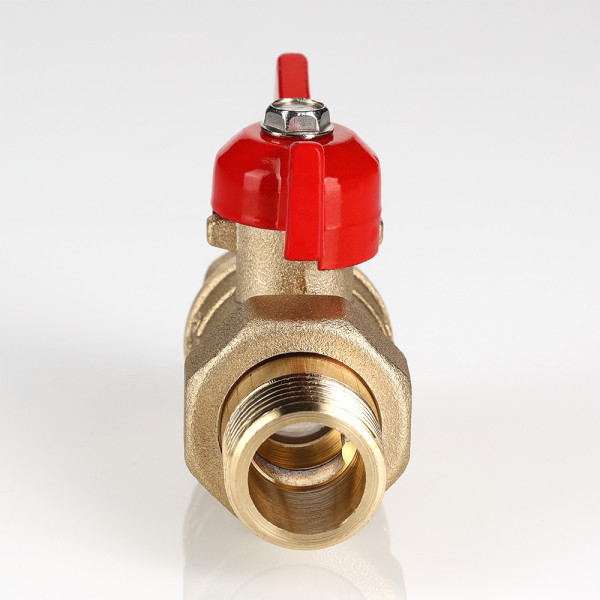 Кран 1/2" шаровый со сгоном Valtec Стандарт без покрытия (красная бабочка) VT.127.GN.04 Кран 1/2" шаровый со сгоном Valtec Стандарт без покрытия (красная бабочка) VT.127.GN.04