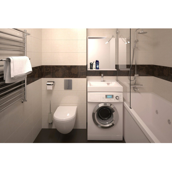 Раковина над стиральной машиной Azario 60x55x100 с сифоном белая (CS00086605)