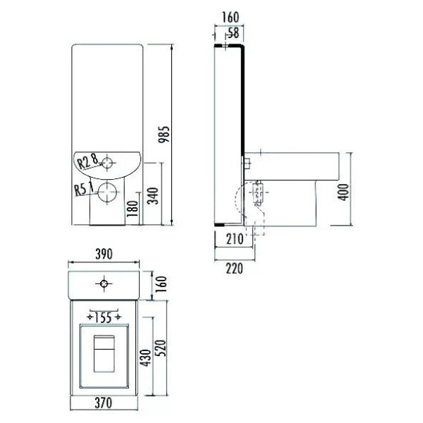 Бачок для унитаза Creavit Slim белый (TP410.00000)