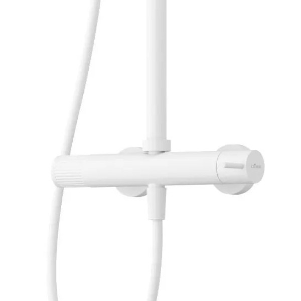 Душевая система Cezares leaf с ручным душем, верхний душем 250 мм, белый матовый (LEAF-CDA-25-L-BIO)