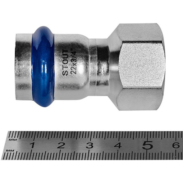 Переход 22х3/4"В Stout SSS-2022 ВПр-ВР (нерж.ст., пресс) SSS-2022-002234