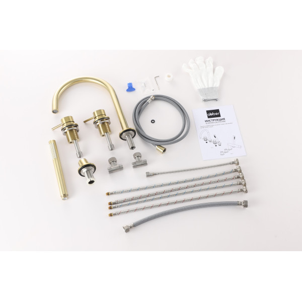 Смеситель на борт ванны Abber Wasser Kreis 316 золото брашированное (AF8113BG)