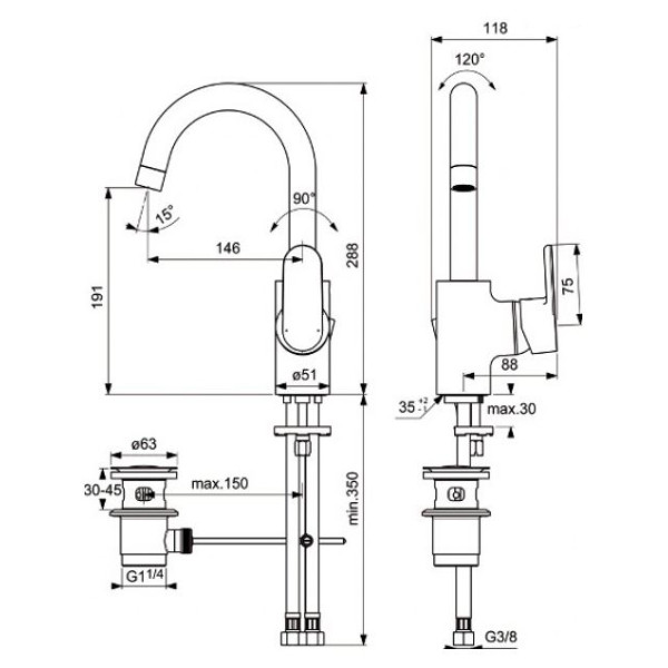 Смеситель для раковины Ideal Standard Vito R (B0410AA)