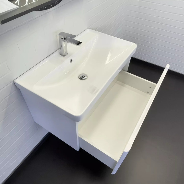 Тумба подвесная с раковиной Comforty Арзамас 800x475x480 белый матовый (00-00017177)