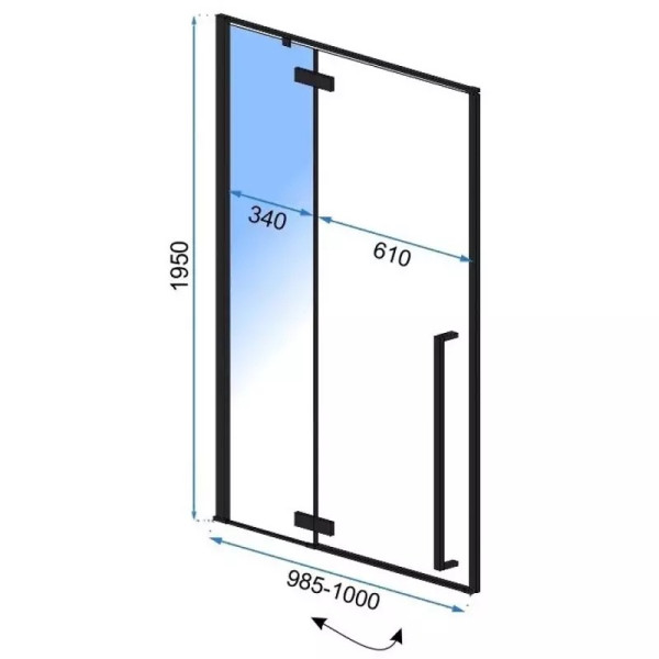 Душевая дверь Rea Rapid 100x195 стекло прозрачное, профиль чёрный (REA-K6330) Душевая дверь Rea Rapid 100x195 стекло прозрачное, профиль чёрный (REA-K6330)