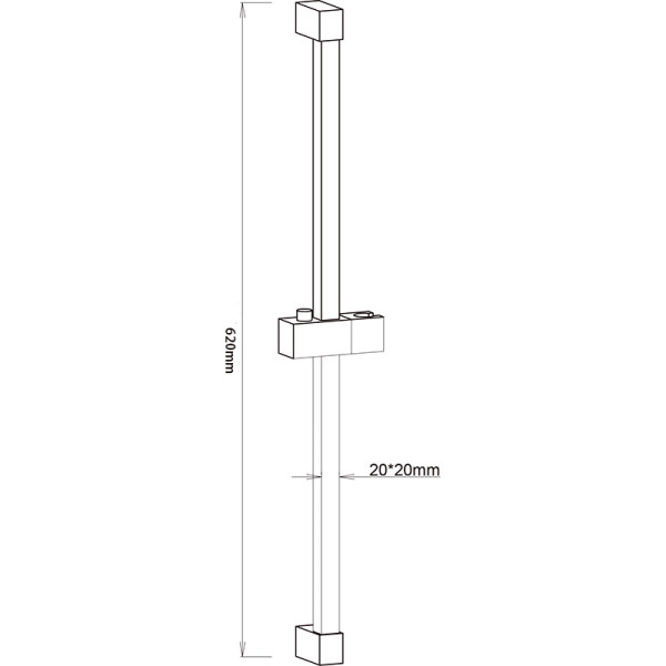 Душевая стойка Melodia Luxe Moderno d20, L640 c мыльницей (MKP25002C)
