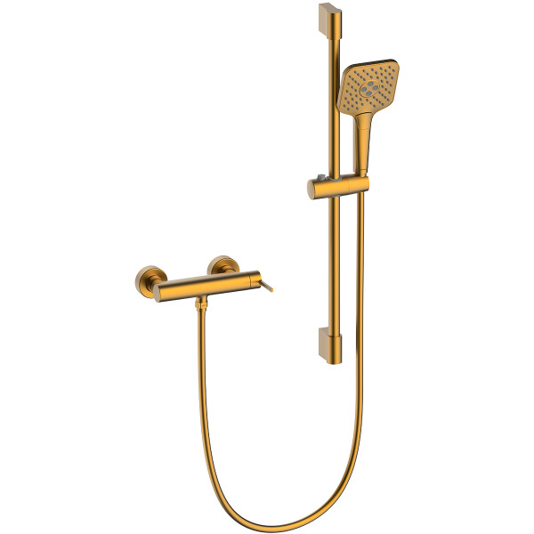Смеситель для душа Lemark Valday с душевым комплектом золотой (LMF-8124B-BRG) Смеситель для душа Lemark Valday с душевым комплектом золотой (LMF-8124B-BRG)