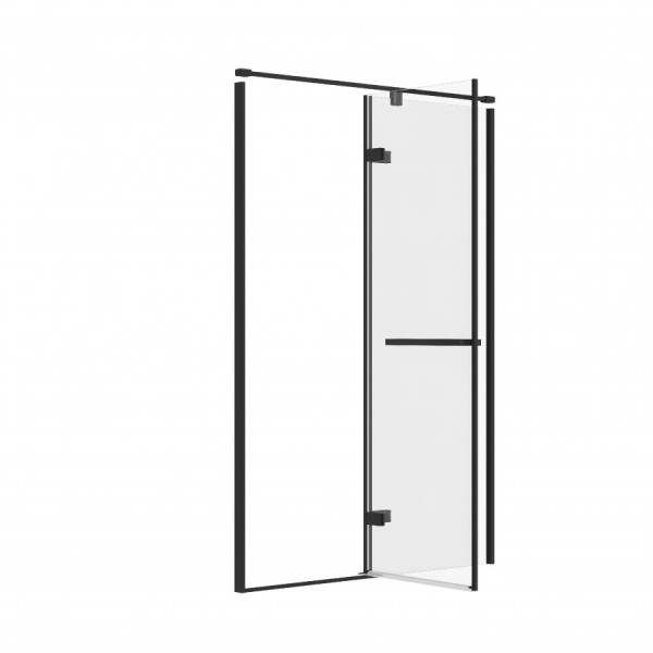Душевая дверь Roca Akropolis 140x200  R стекло прозрачное, профиль черный матовый (Z.RU93.0.780.0)