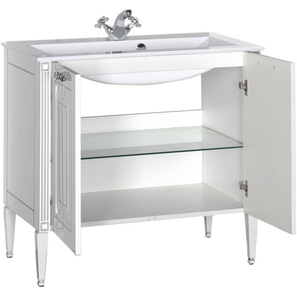 Тумба напольная Aquanet Паола 90 белый/серебро (00181762) Тумба напольная Aquanet Паола 90 белый/серебро (00181762)