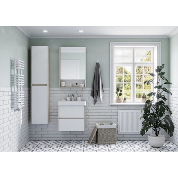 Тумба-умывальник Aquaton Сканди 55 Бел/Дуб Верона/1WH501620 Раковина Адриана 55 (1A2517K0SDB20)