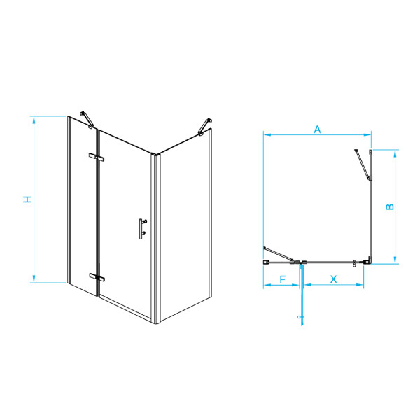 Душевой уголок RGW Passage 120x80 стекло прозрачное, профиль черный (410877128-084L)