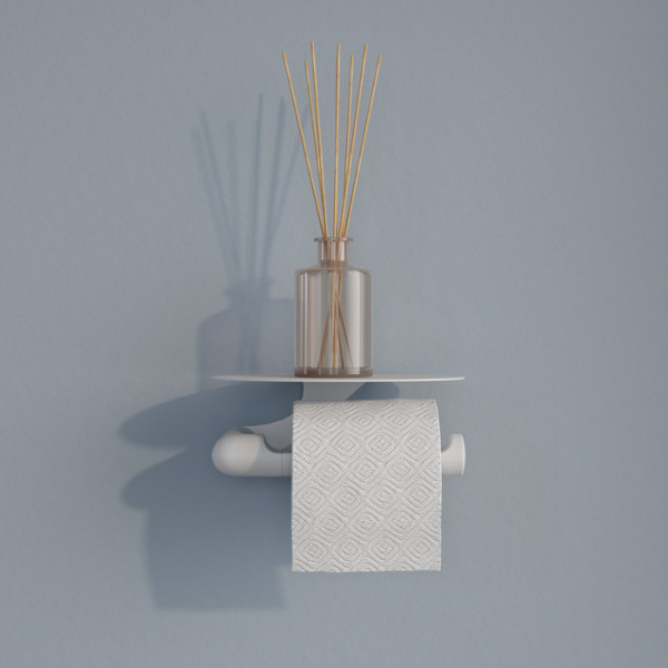 Бумагодержатель NOA с овальной полкой нержавеющая сталь белый матовый Iddis (NOAWT00i43)