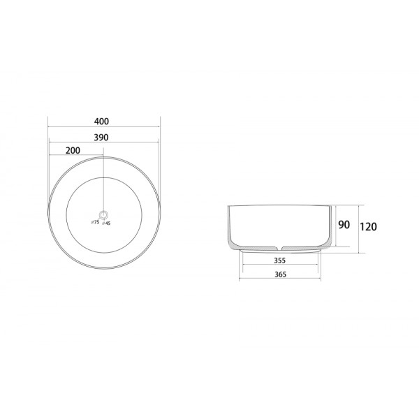 Раковина накладная Abber Bequem 400x400 белый матовый (AC2109MW)