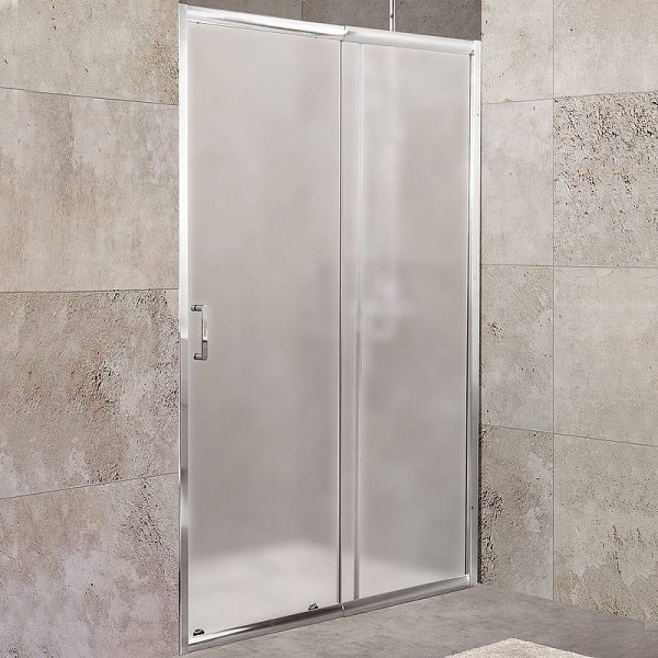 Душевая дверь BelBagno Unique 100x190 стекло рифленое, профиль хром (UNIQUE-BF-1-10/115-P-Cr)