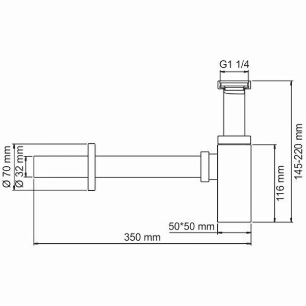 Сифон для раковины WasserKRAFT бронзовый (A096)