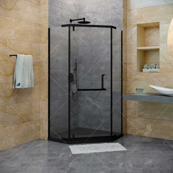Душевой уголок RGW HO-081-B 90*90 стекло сатинат, профиль черный 350608199-24